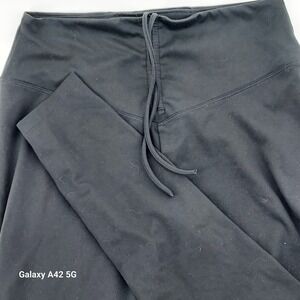 PINK Active Leggings Black Drawstring Waist Lounge Activewear Pants Size L